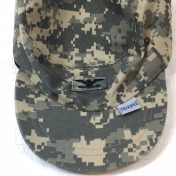 Trooper Air Force Military Cadet Adjustable Baseball Cap Hat Green Camo - Picture 5 of 7